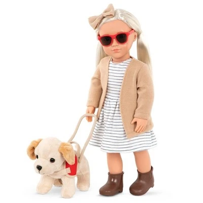 Our Generation 18" Doll with Plush Guide Dog - Marlow 4 Our Generation 18" Doll with Plush Guide Dog - Marlow - Image 2