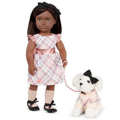 Our Generation Candice with Dog Plush Chic 18" Matching Doll & Pet Set 3 Our Generation Candice with Dog Plush Chic 18" Matching Doll & Pet Set