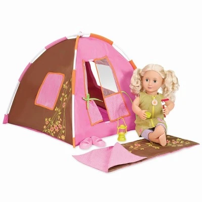 Our Generation Polka Dot Camping Tent & Sleeping Bag Accessory Set for 18" Dolls 4 Our Generation Polka Dot Camping Tent & Sleeping Bag Accessory Set for 18" Dolls - Image 2