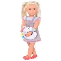 Our Generation Travel By Train with Unicorn Pillow Fashion Outfit for 18" Dolls