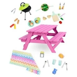 Our Generation Picnic Table Set with Play Food Accessories for 18" Dolls - Pink 7 Our Generation Picnic Table Set with Play Food Accessories for 18" Dolls - Pink -us-Our Generation Sales Shop unnamed file 672