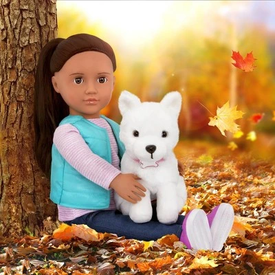 Our Generation Cassie and Pet Samoyed 18" Doll & Pet Plush Dog Set 3 Our Generation Cassie and Pet Samoyed 18" Doll & Pet Plush Dog Set
