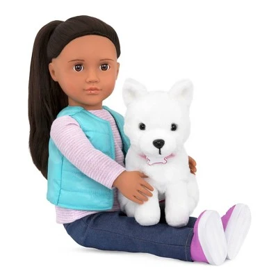 Our Generation Cassie and Pet Samoyed 18" Doll & Pet Plush Dog Set 5 Our Generation Cassie and Pet Samoyed 18" Doll & Pet Plush Dog Set - Image 3
